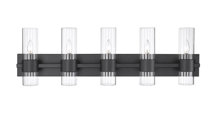Steel Frame with Clear Cylindrical Glass Shade Vanity Light