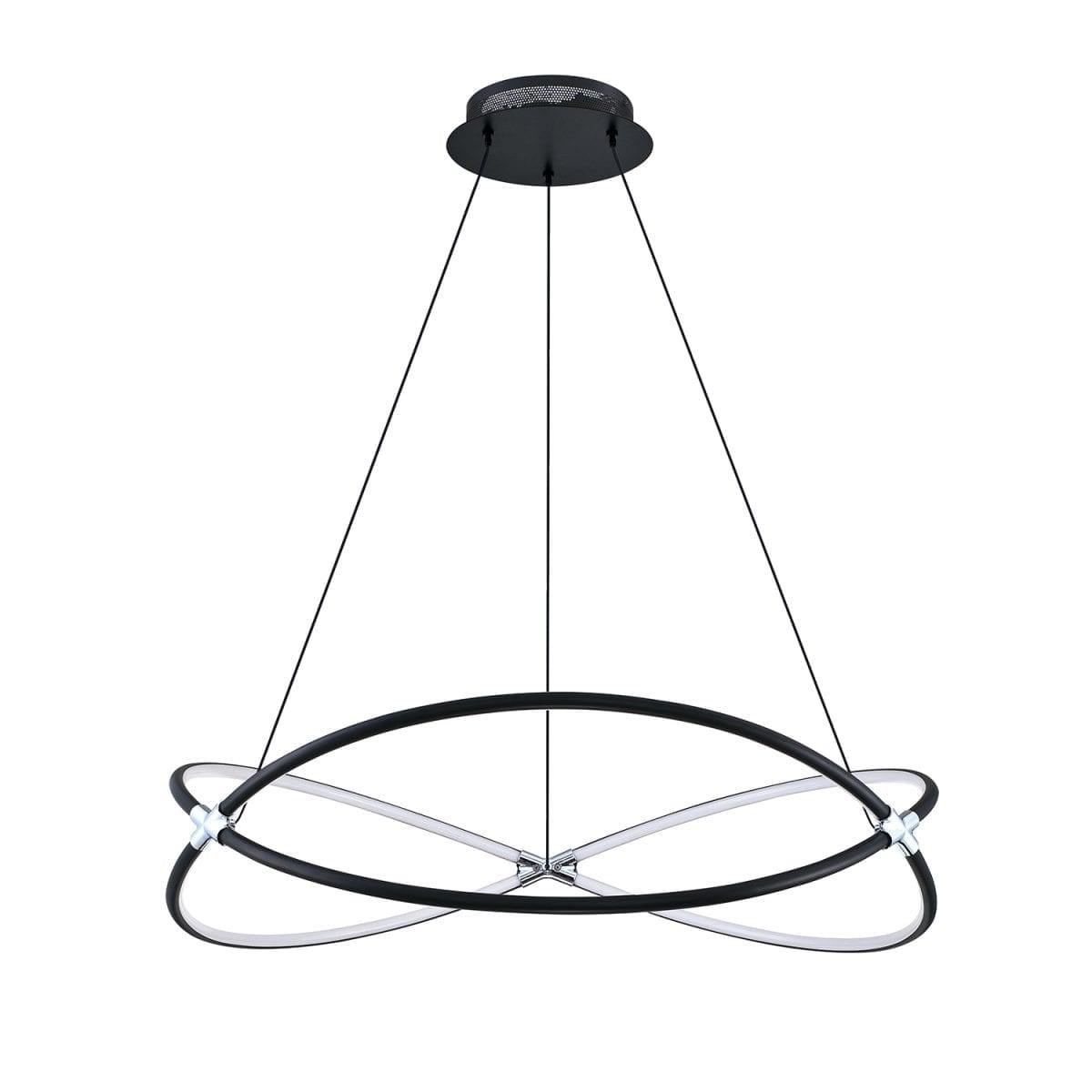 LED Black Double Ring Chandelier - LV LIGHTING