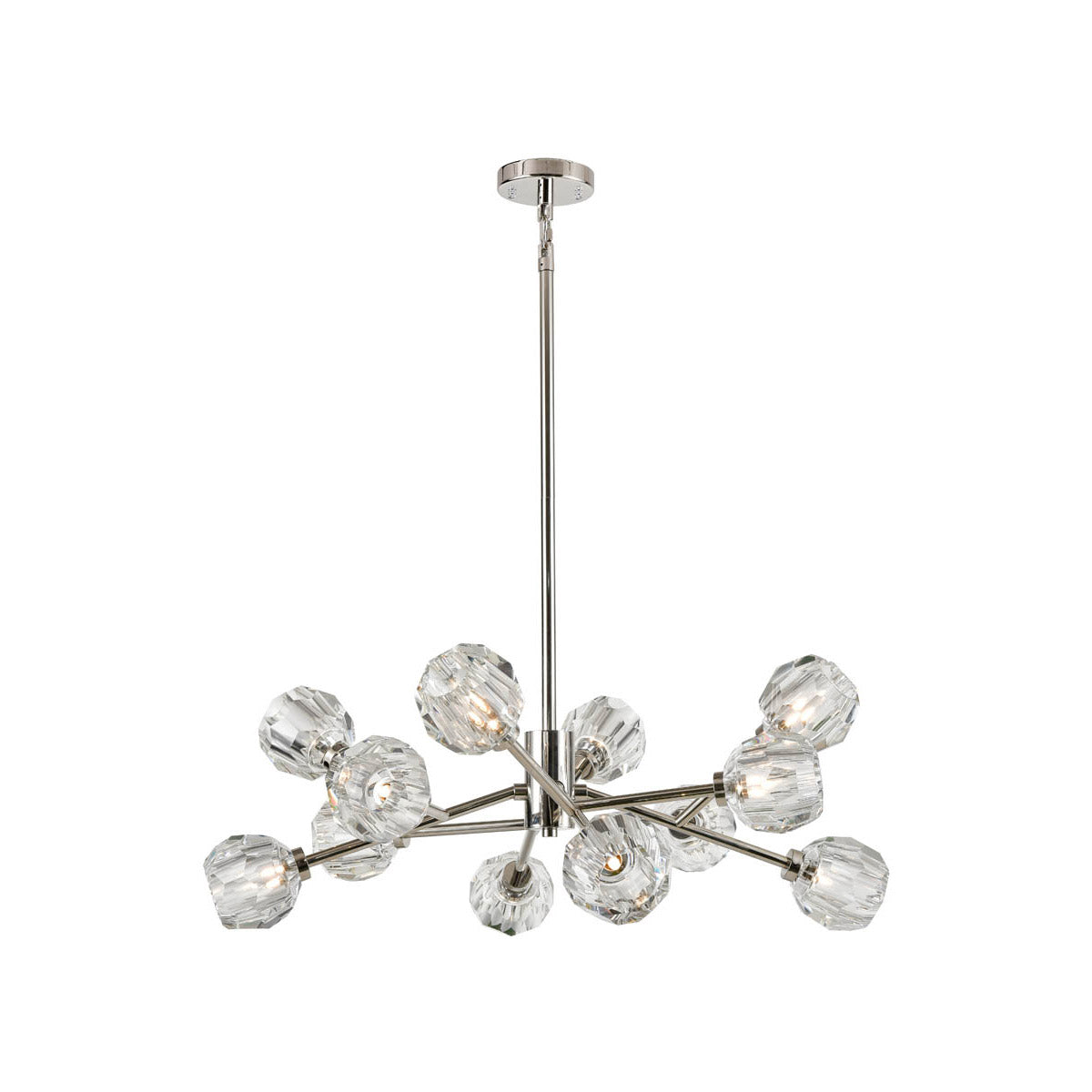 Steel Rod Arms with Clear Crystal Shade Chandelier