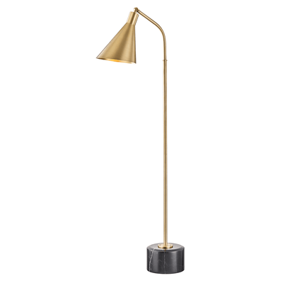 Aged Brass with Black Marble Base Floor Lamp - LV LIGHTING