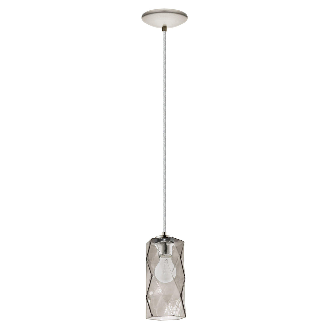 Satin Nickle with Smoked Glass Pendant - LV LIGHTING