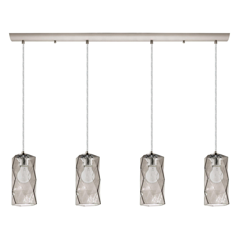 Satin Nickle with Smoked Glass Pendant - LV LIGHTING