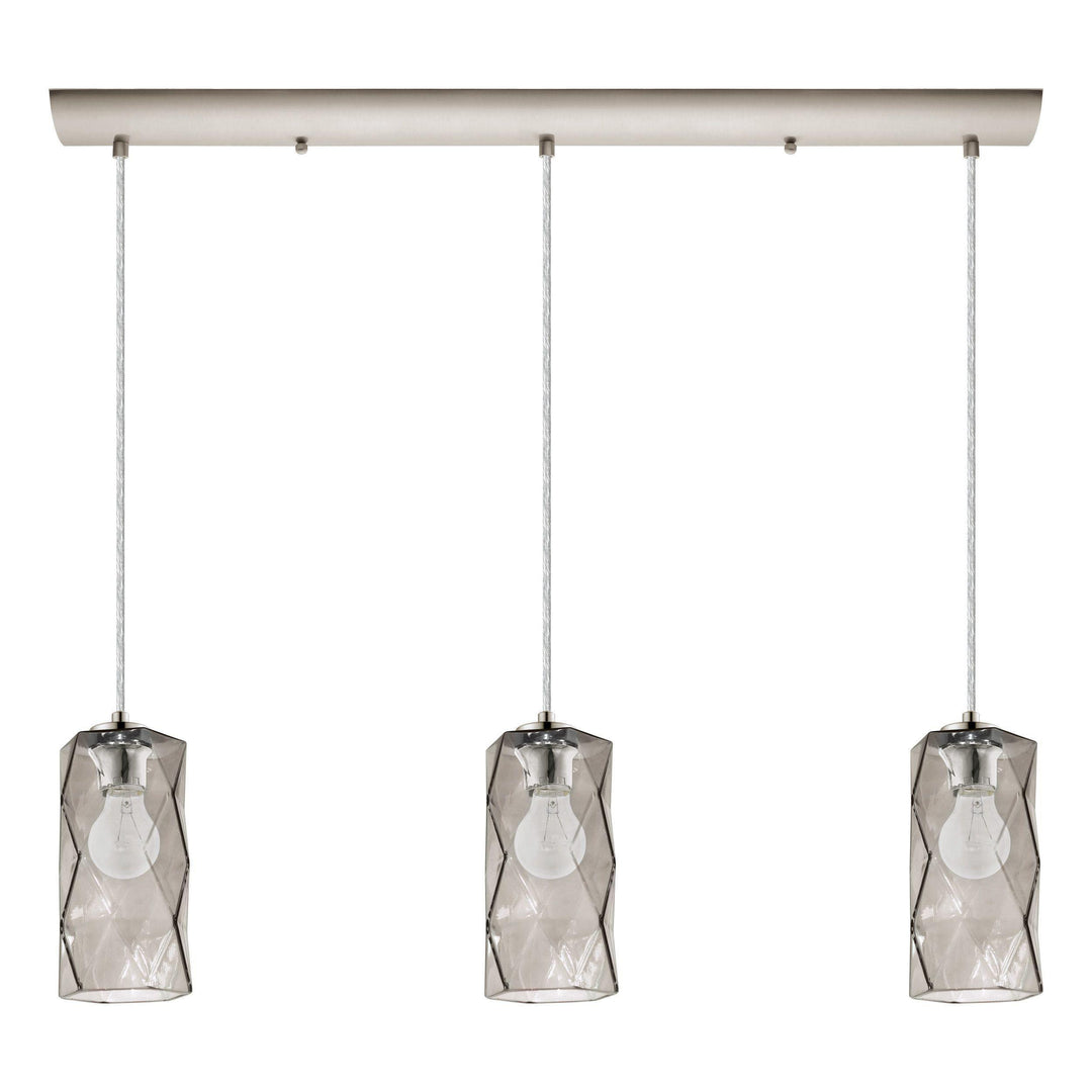Satin Nickle with Smoked Glass Pendant - LV LIGHTING