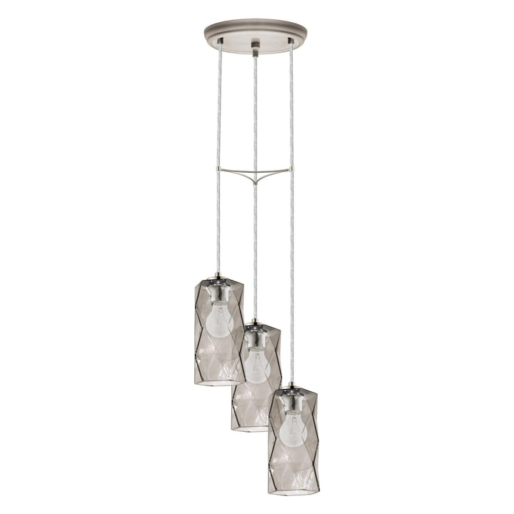 Satin Nickle with Smoked Glass Pendant - LV LIGHTING
