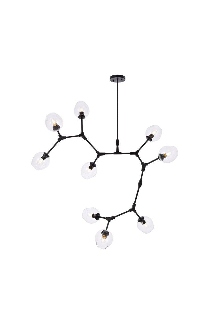 Steel Arms with Clear Glass Shade Chandelier - LV LIGHTING