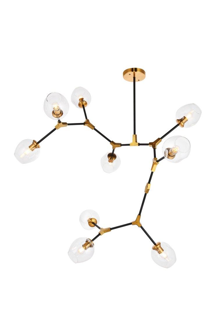 Steel Arms with Clear Glass Shade Chandelier - LV LIGHTING