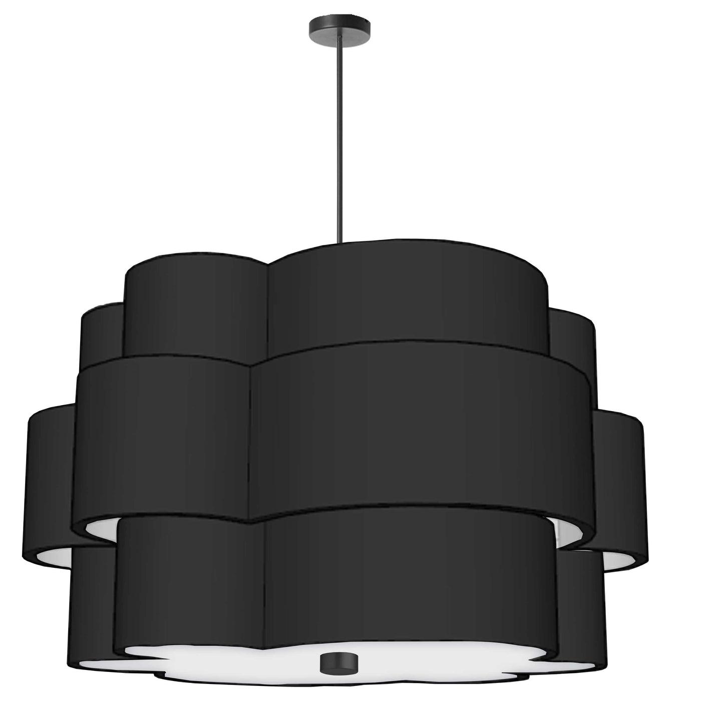 Steel with 3 Tier Fabric Shade Chandelier - LV LIGHTING