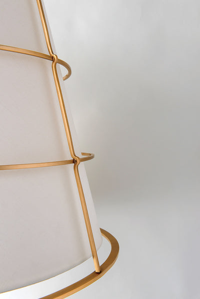 Steel Frame with Cream Fabric Shade Pendant