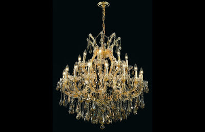 Steel with Clear Crystal Drop and Strand Chandelier - LV LIGHTING