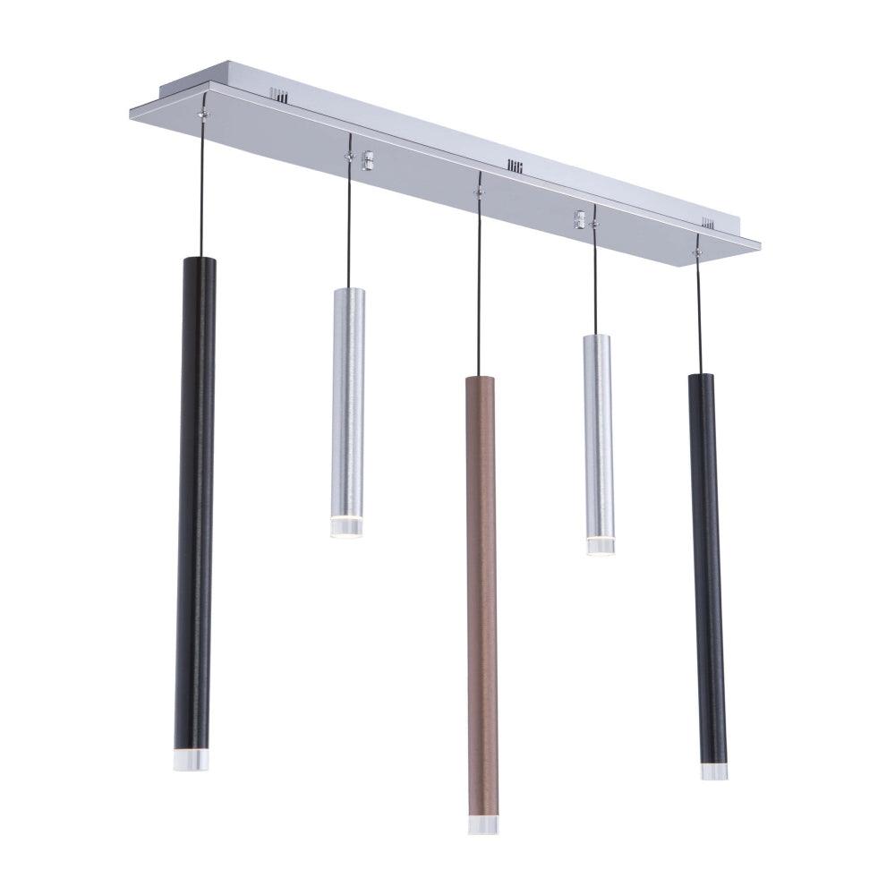 LED Chrome Frame with Multi Color Pipe Linear Pendant - LV LIGHTING