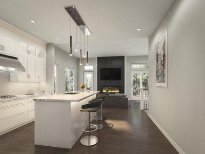 LED Chrome Frame with Multi Color Pipe Linear Pendant - LV LIGHTING