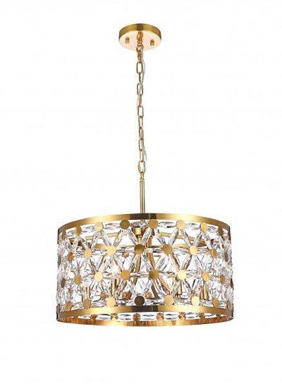 Steel Round Frame with Clear Star Crystal Chandelier - LV LIGHTING