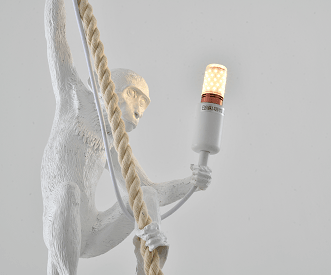 White Resin Monkey Pendant - LV LIGHTING