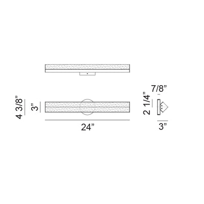 LED Steel Frame with White Glass Diffuser Vanity Light