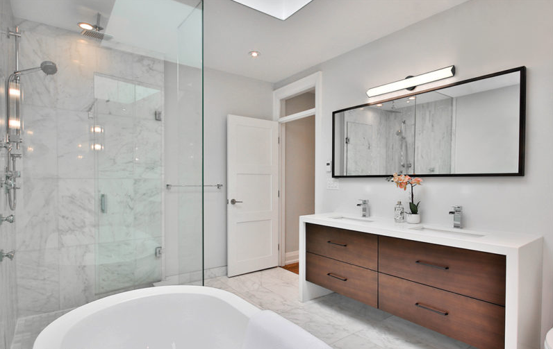 LED Steel Frame with White Glass Diffuser Vanity Light