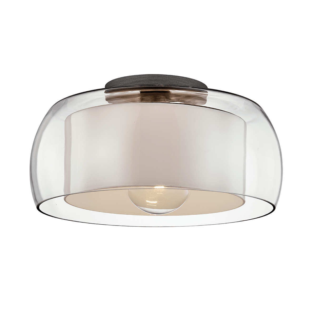 Graphite with Clear Glass Shade Flush Mount - LV LIGHTING