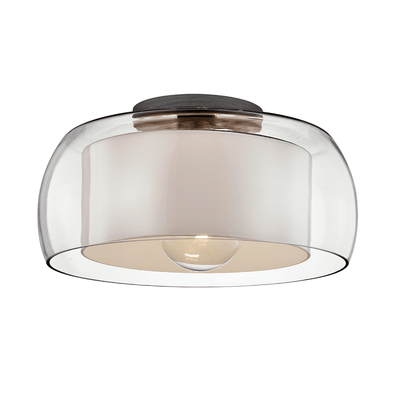 Graphite with Clear Glass Shade Flush Mount - LV LIGHTING