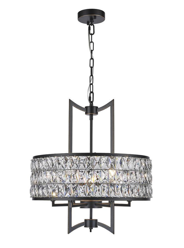 Black with Crystal Chandelier - LV LIGHTING