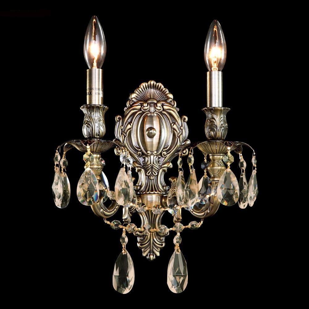 Monaco Bronze with Crystal Drop and Strand Wall Sconce - LV LIGHTING