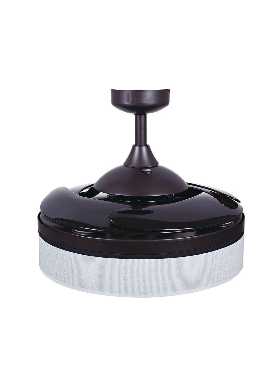 Steel with Fabric Drum Shade and Retractable Blade Ceiling Fan - LV LIGHTING
