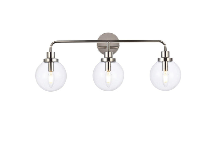 Polish Nickel with Clear Shade Vanity Light - LV LIGHTING
