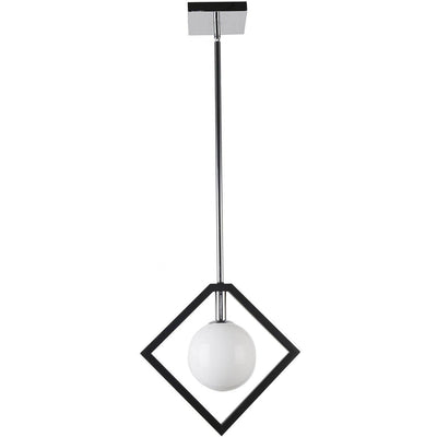 Matte Black Frame with Glass Globe Pendant - LV LIGHTING