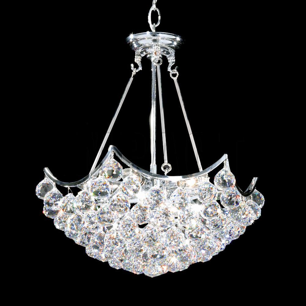 Chrome with Crystal Drop Chandelier - LV LIGHTING