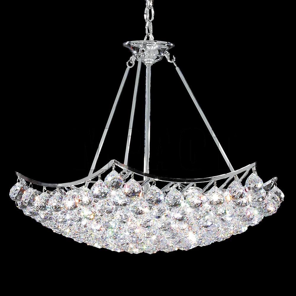 Chrome with Crystal Drop Chandelier - LV LIGHTING