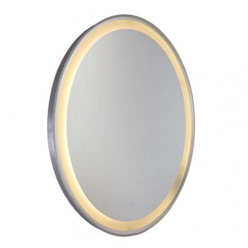 LED Brushed Aluminum Frame Oval Mirror