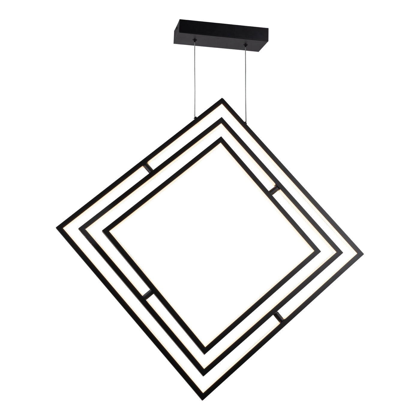 LED Matte Black Cubic Frame with Acrylic Diffuser Adjustable Chandelier