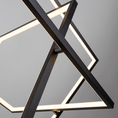 LED Matte Black Cubic Frame with Acrylic Diffuser Adjustable Chandelier