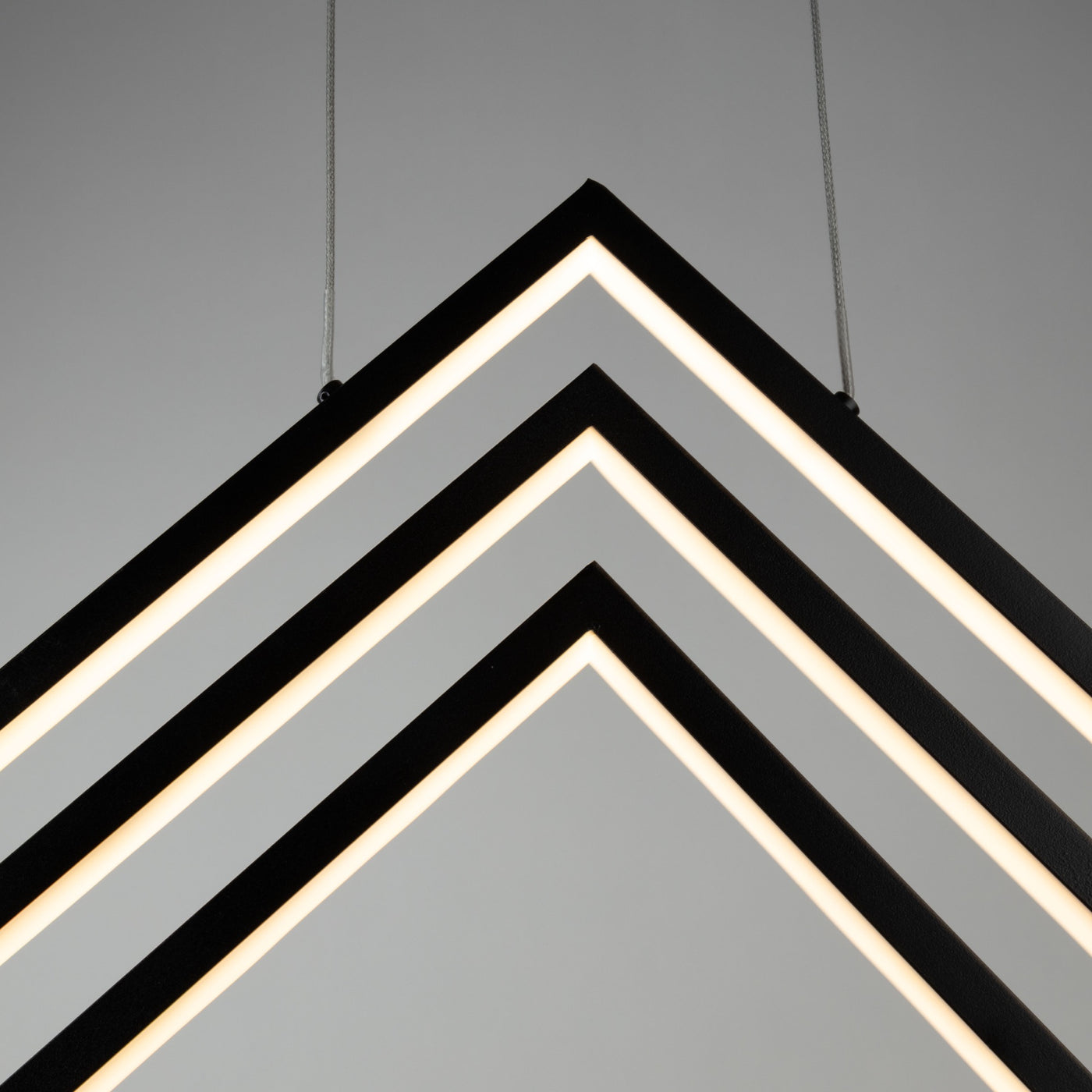 LED Matte Black Cubic Frame with Acrylic Diffuser Adjustable Chandelier