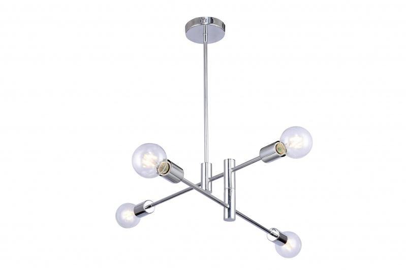 Steel with Adjustable Arm with Visible Bulb Chandelier - LV LIGHTING