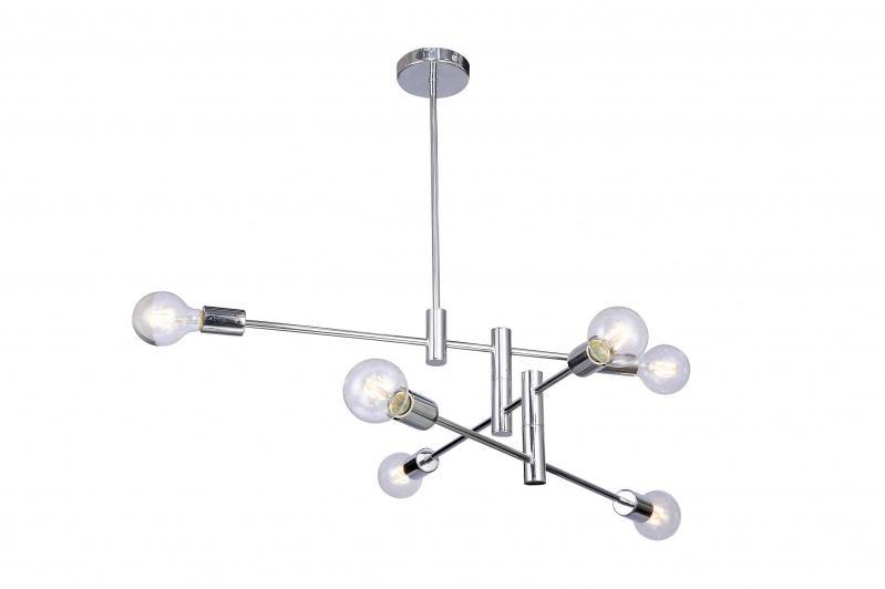 Steel with Adjustable Arm with Visible Bulb Chandelier - LV LIGHTING