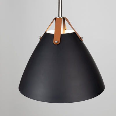Matte Black and Satin Nickel Arm with Conical Shade Floor Lamp