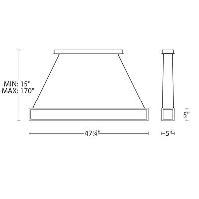 LED Aluminum Rectangular Frame Linear Pendant - LV LIGHTING