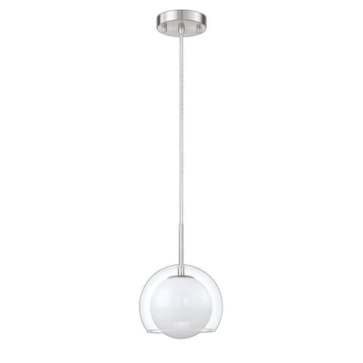 Black with Clear Shade and Frosted Globe Single Light Pendant - LV LIGHTING