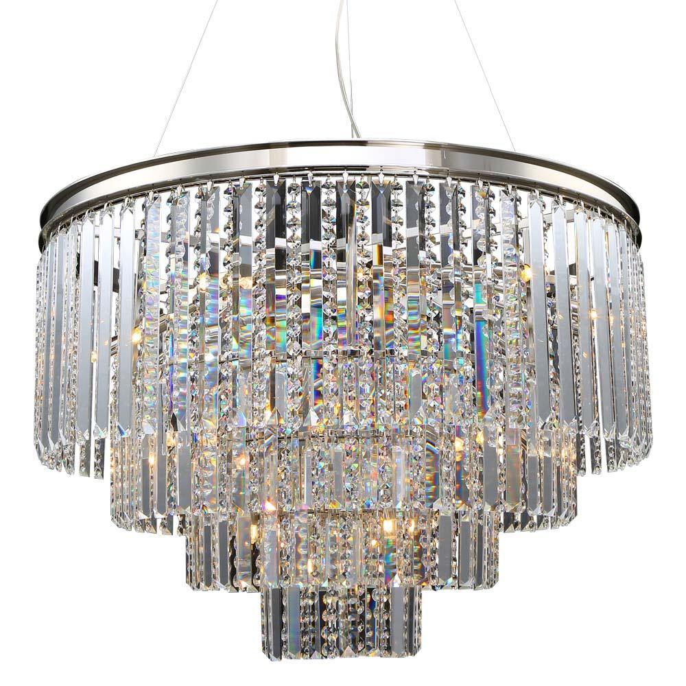 Chrome with Crystal 4 Tier Chandelier - LV LIGHTING
