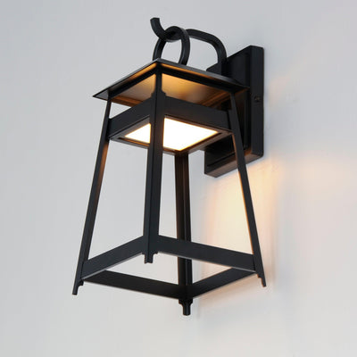 LED Black Aluminum Open Air Frame Outdoor Wall Sconce - LV LIGHTING