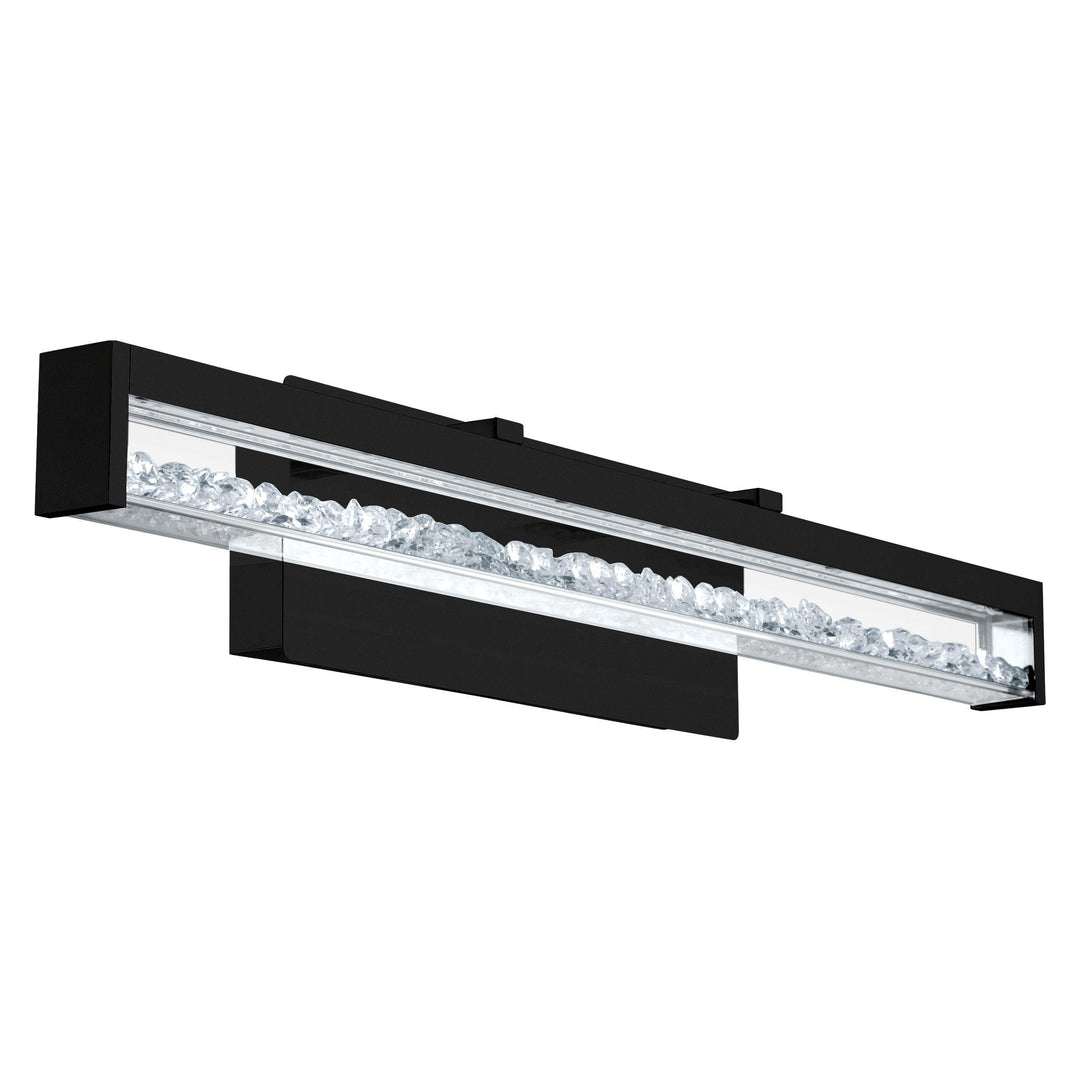 Black with Crystal and Clear Glass Shade Vanity Light - LV LIGHTING