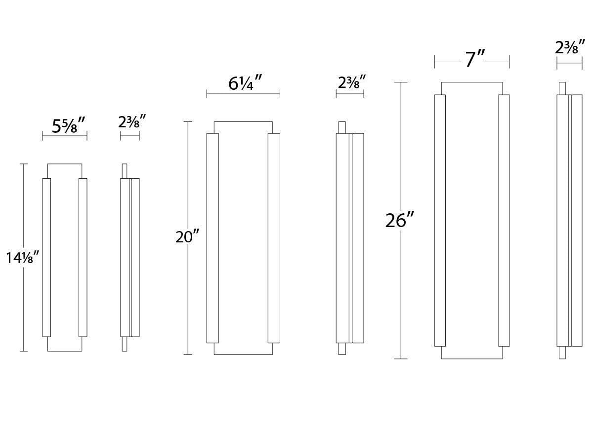 LED Black Aluminum Frame with Acrylic Diffuser Outdoor Wall Sconce - LV LIGHTING