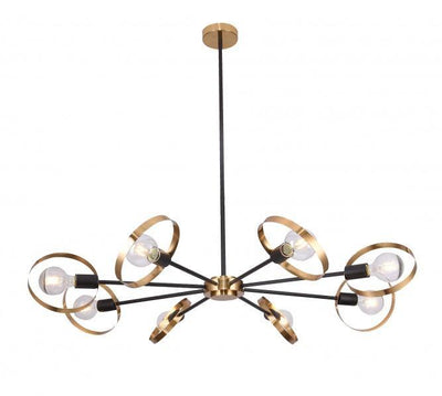 Black and Brushed Brass Ring with Adjustable Arms Chandelier - LV LIGHTING