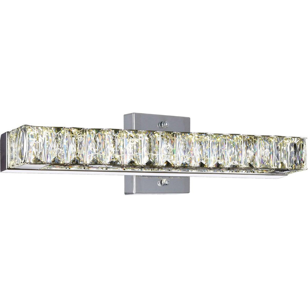 LED Chrome with Clear Crystal Rectangular Vanity Light - LV LIGHTING