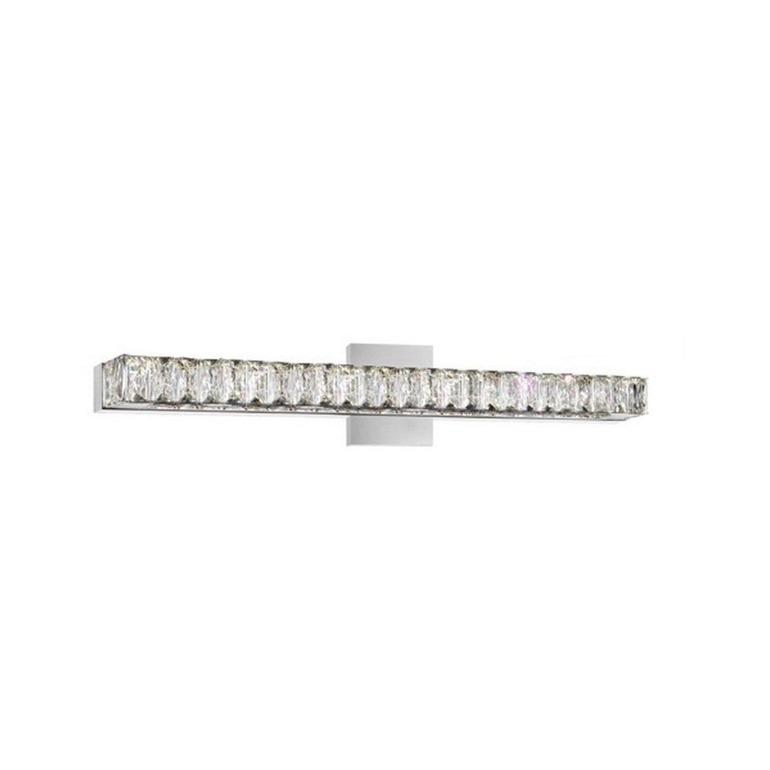 LED Chrome with Clear Crystal Rectangular Vanity Light - LV LIGHTING