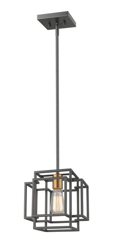 Steel with Square Caged Frame Mini Pendant - LV LIGHTING
