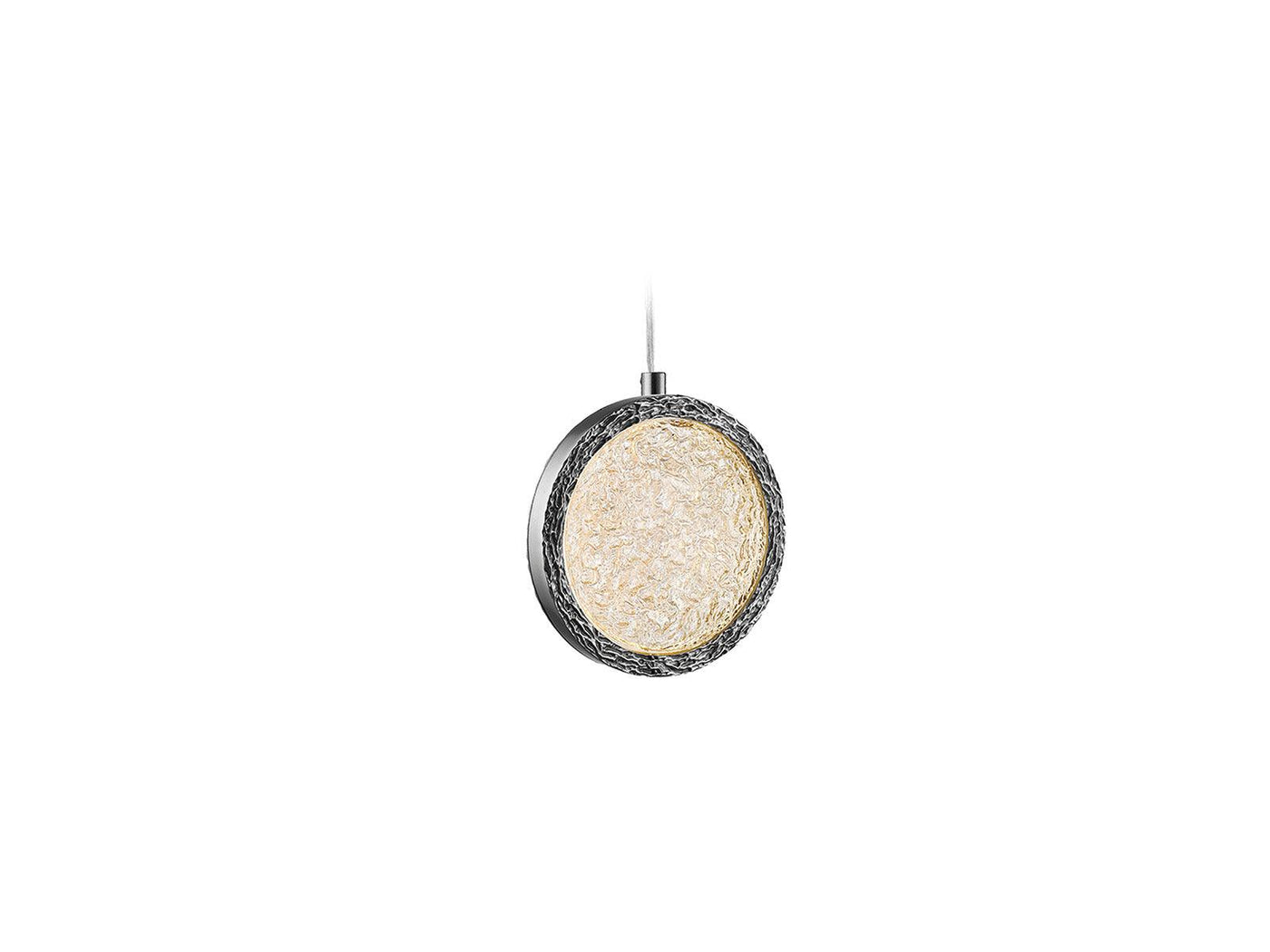 LED Steel Frame with Hand Crafted Textured Glass Diffuser Pendant - LV LIGHTING
