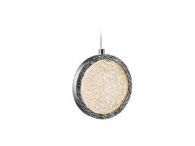 LED Steel Frame with Hand Crafted Textured Glass Diffuser Pendant - LV LIGHTING