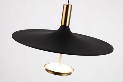 LED Antique Brass and Onyx Black Frame with Acrylic Diffuser Pendant