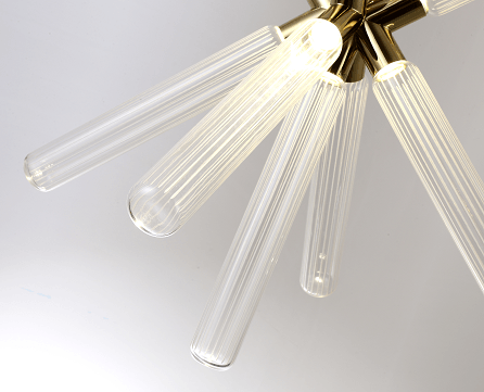 LED Gold with Clear Sputnik Glass Chandelier - LV LIGHTING