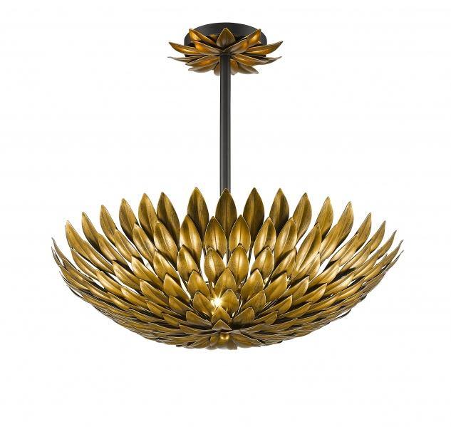 Steel Leaf Shade Chandelier - LV LIGHTING